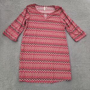 Tacera Womens Dress Pink Size 1X 3/4 Sleeves